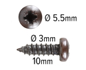 Wood screws 10mm x 3mm Pan head Pozi Steel Bronze plated pack 200